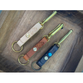 leather and brass keyring